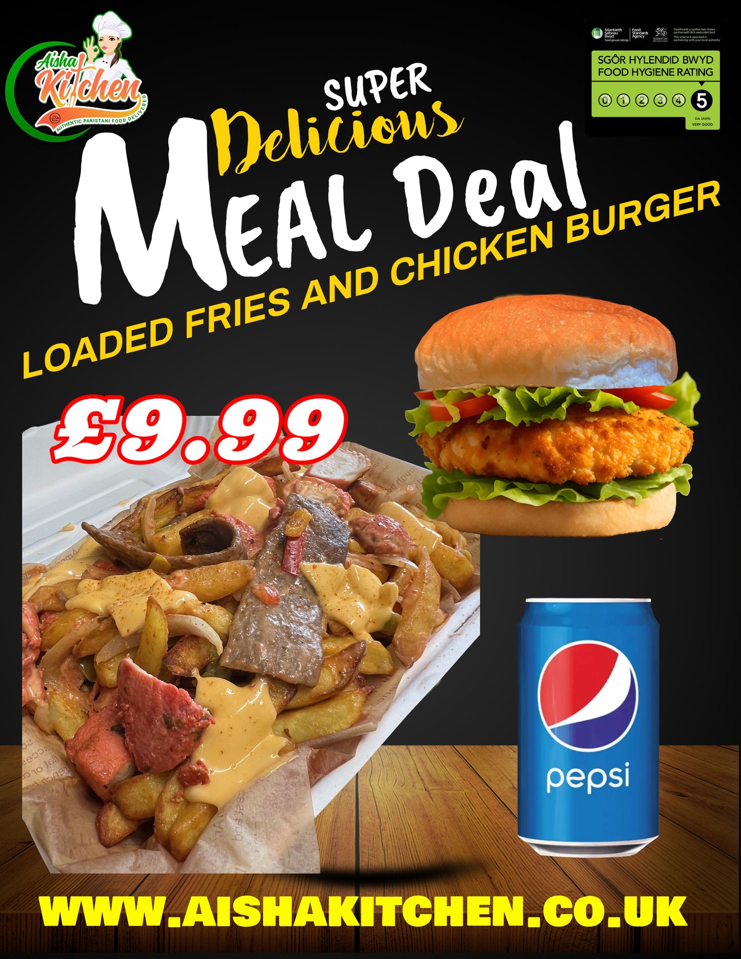 Loaded Fries with Chicken Burger and Drink