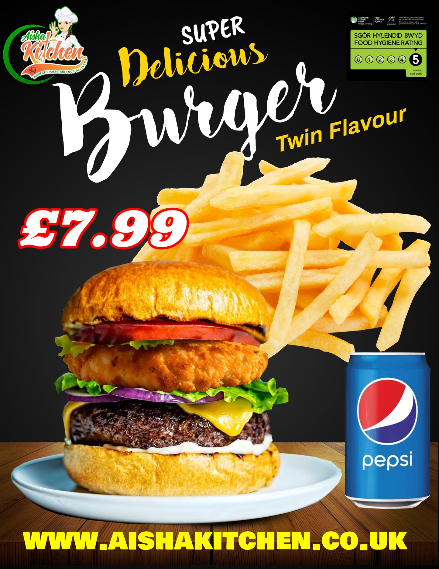 TWIN FLAVOURED GOURMET BURGER AND CHIPS AND DRINK MEAL DEAL