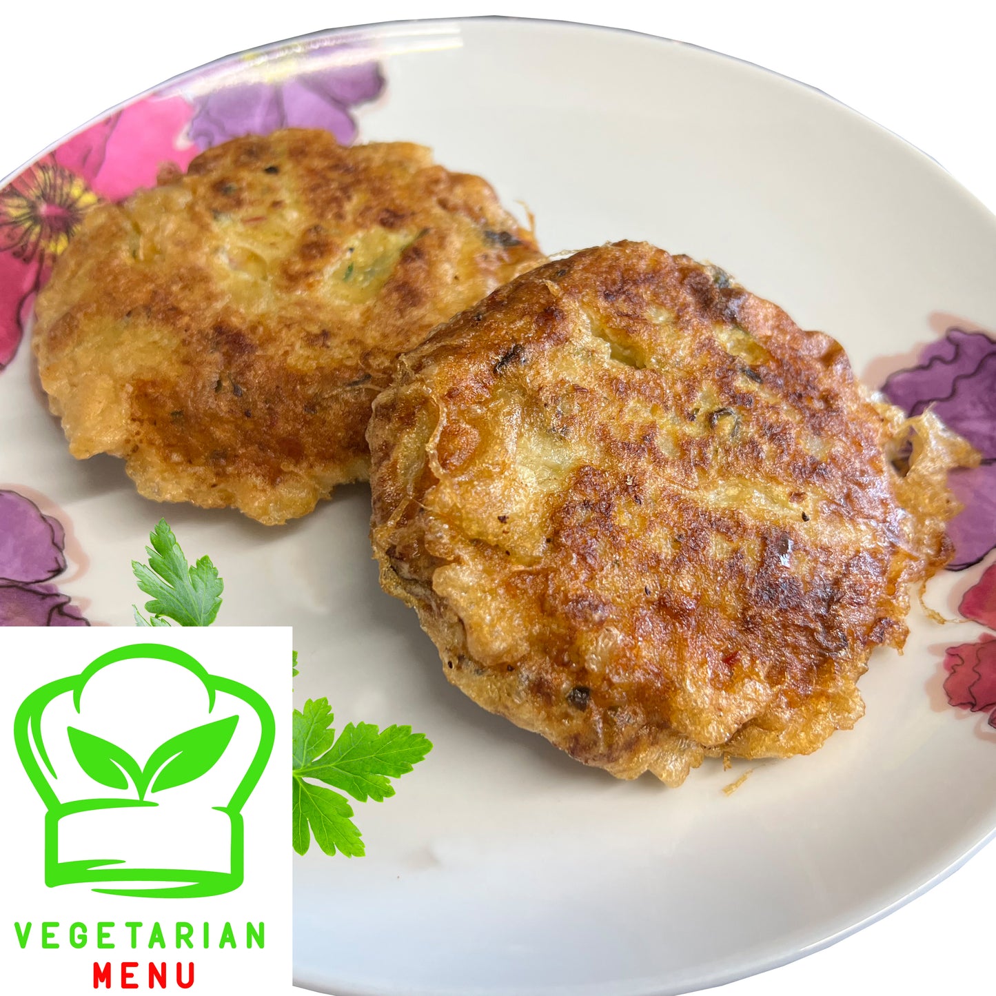 Vegetarian Menu Aloo Tikki Portion 2pcs (Potato Cakes)