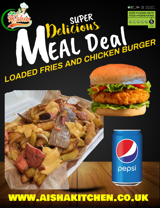Loaded Fries with Chicken Burger and Drink