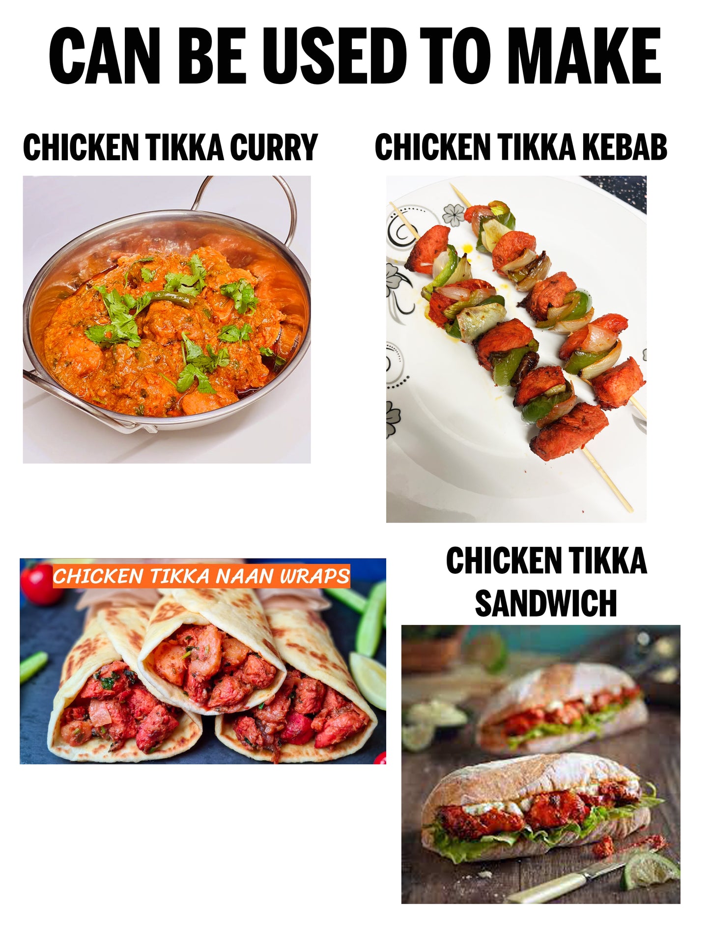 Aisha Kitchen Homemade Chicken Tikka Boti (chunks) 1KG Halal Best Quality and Flavour Freshly made