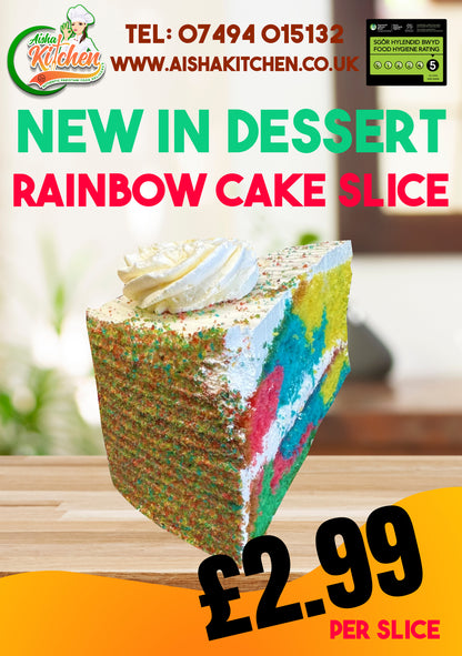 Aisha Kitchens Rainbow Cake Slice