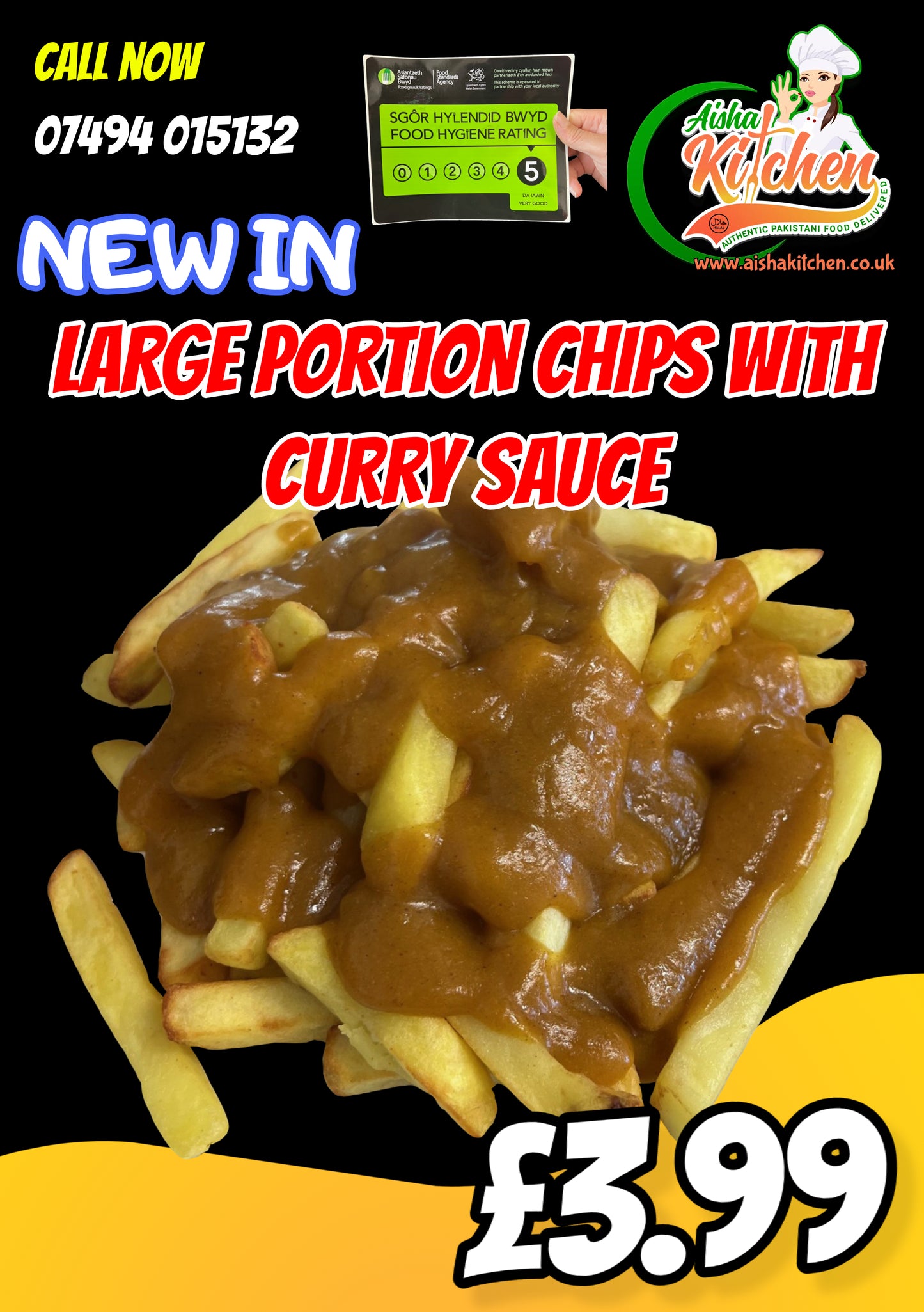 Large Portion Chips with Curry Sauce