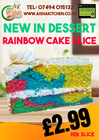 Aisha Kitchens Rainbow Cake Slice