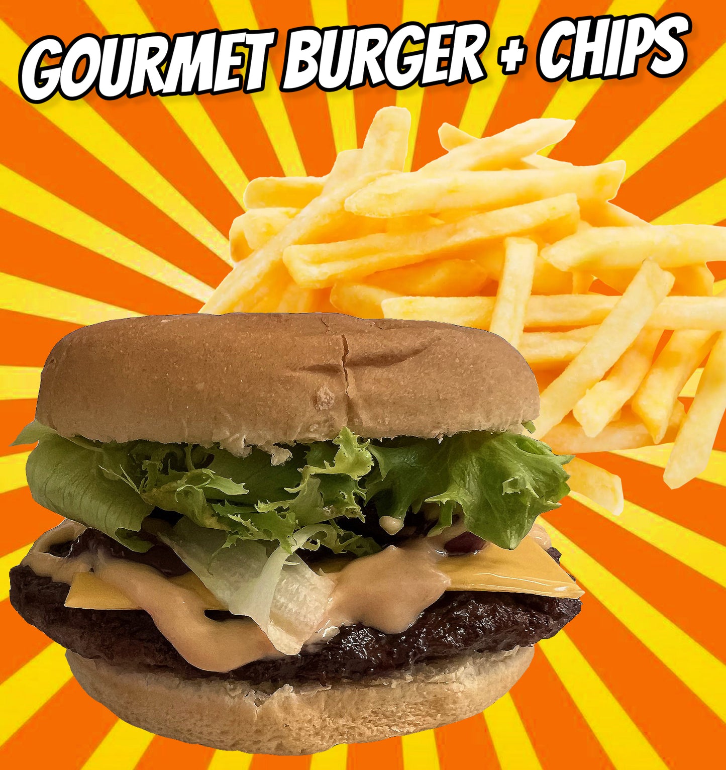 GOURMET BURGER AND CHIPS
