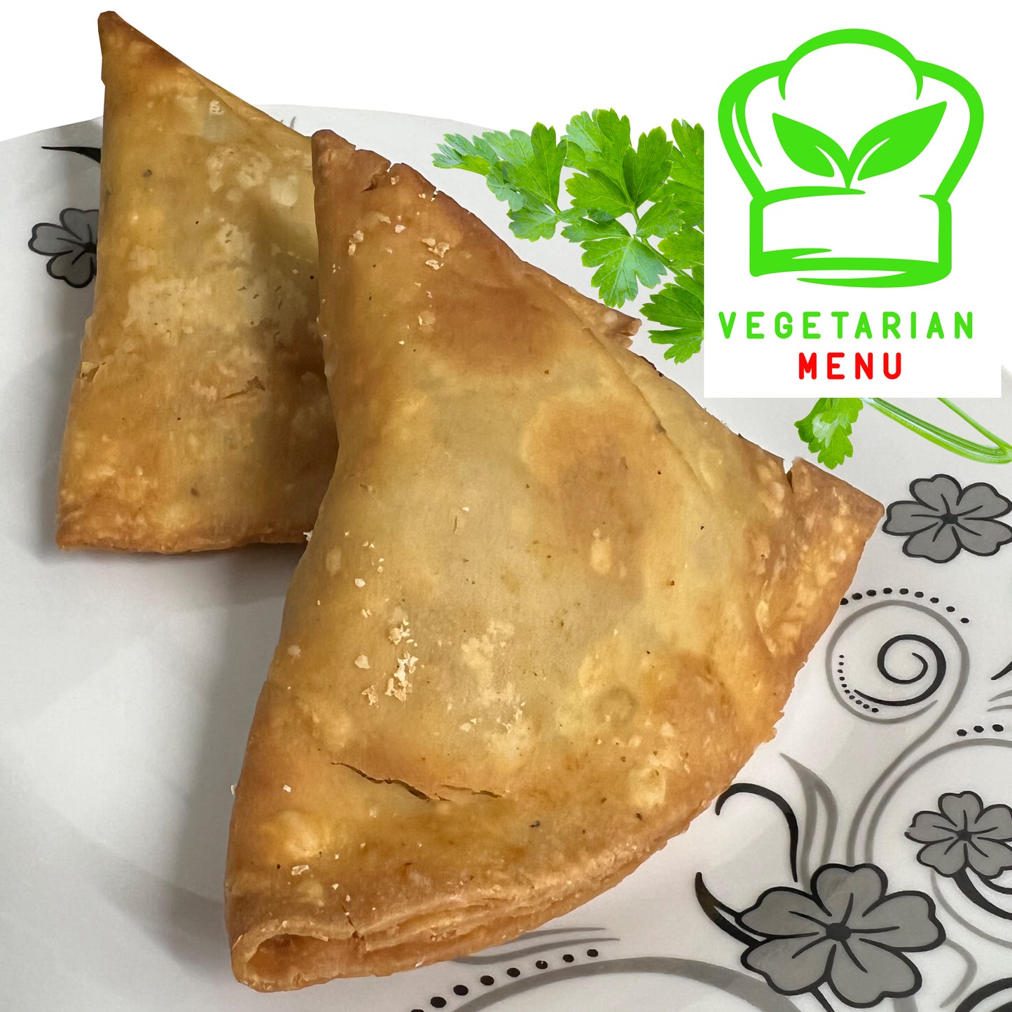 Vegetarian Menu Veg Samosa Portion 2pcs