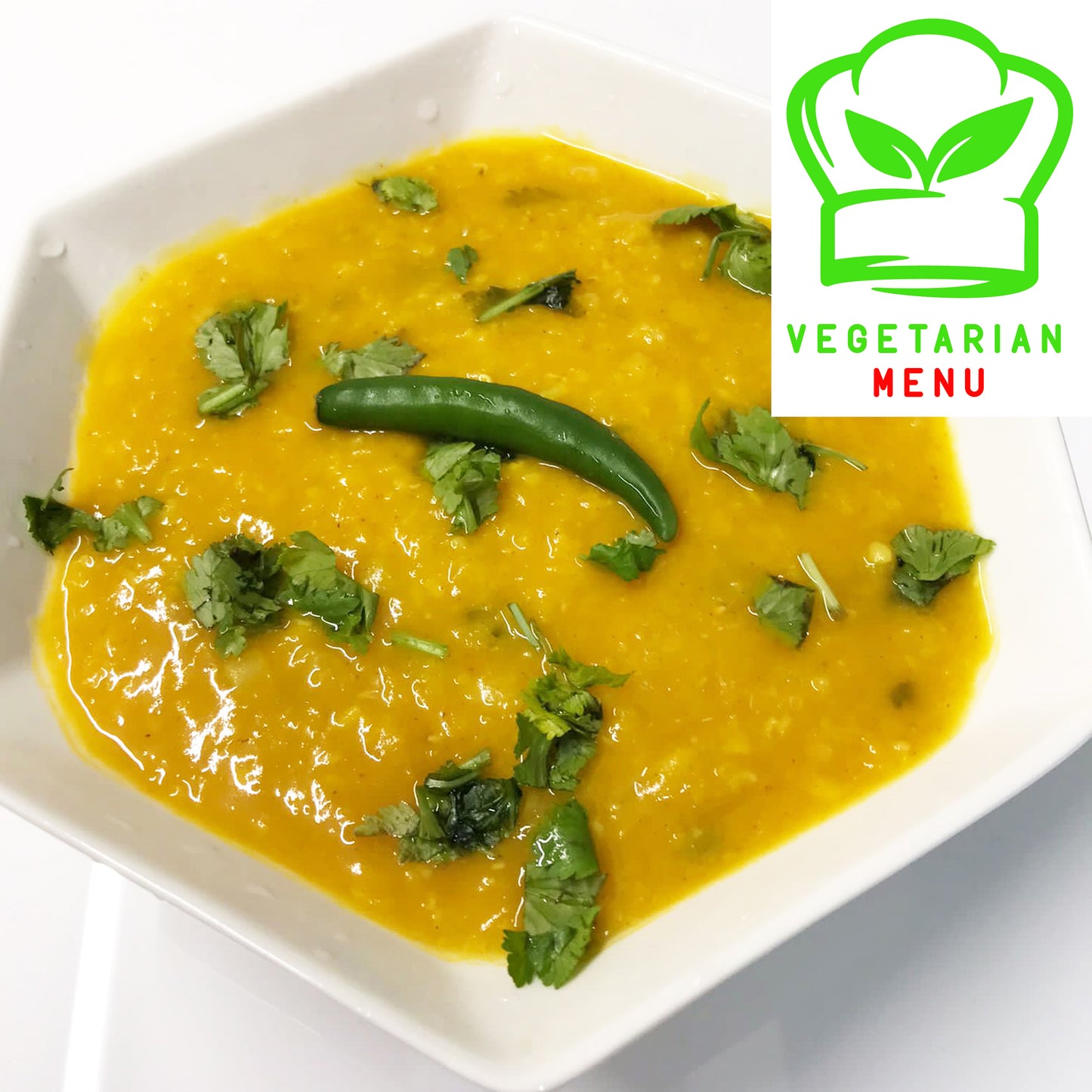 Vegetarian Menu Moong Masoor Dal (Yellow & Red Lentil Dal)